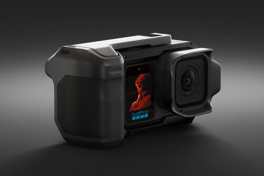 GOPRO Mission 1 camera with grip. Image: GoPro