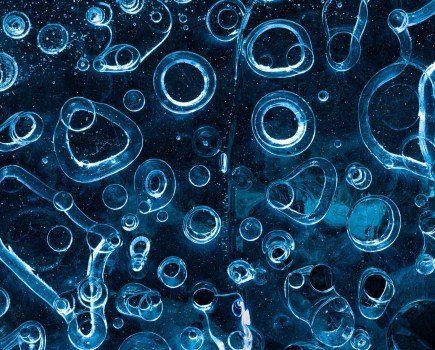 Landscape Photograph, Iceland, 2023. A melting glacier creates ice bubbles on a cave floor © Jon McCormack