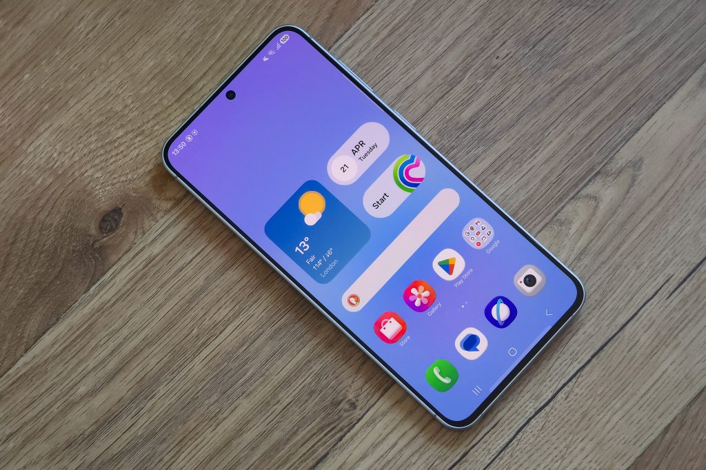 Samsung Galaxy A57 home screen. Image: JW/AP