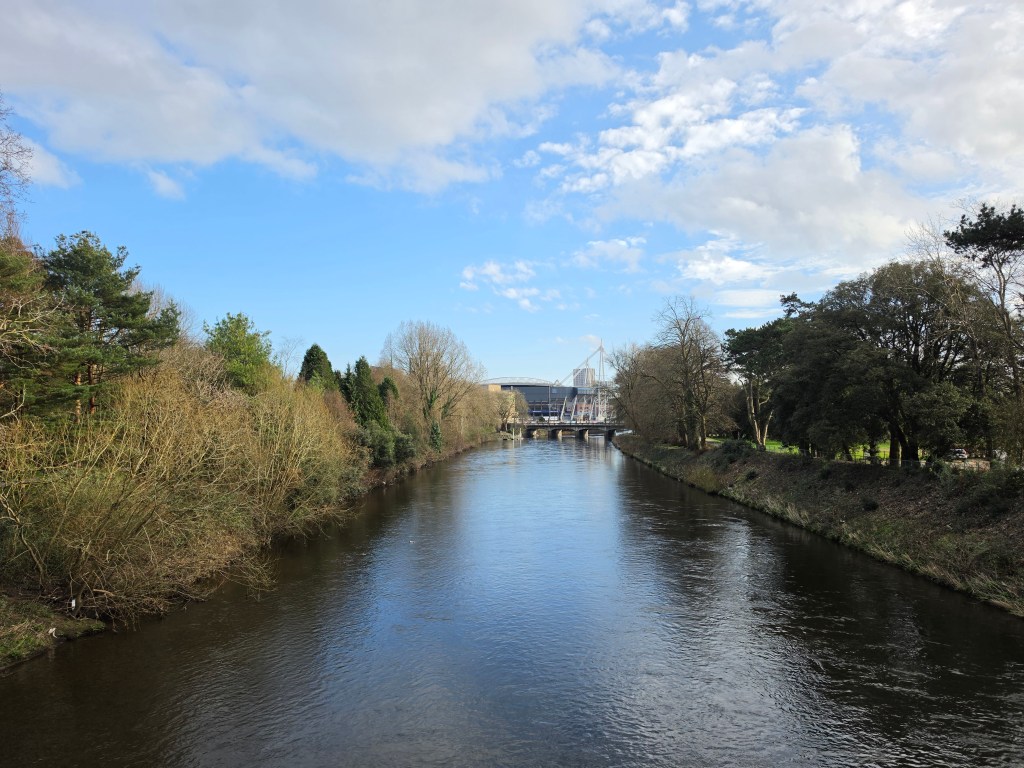 A landscape scene with a river
