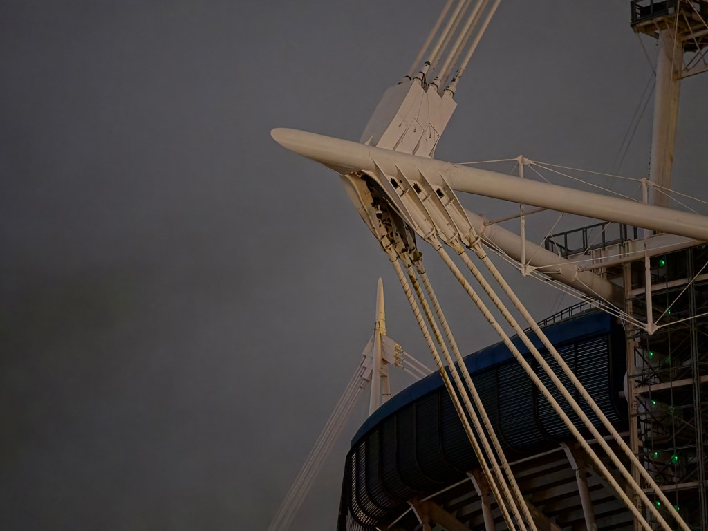 A scene in low light- the Principality Stadium in Cardiff