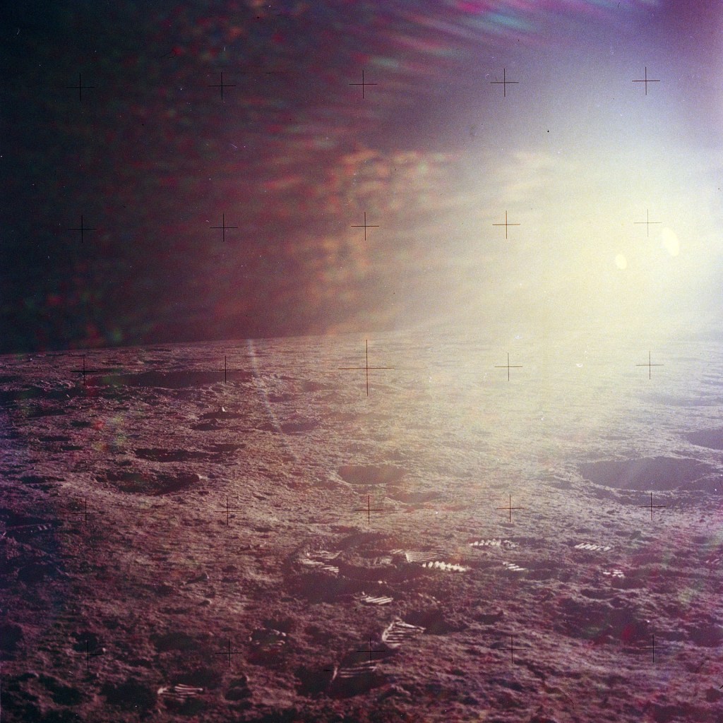 One of twenty-five photos of the moon’s surface captured by the crew of Apollo 12, November 14, 1969