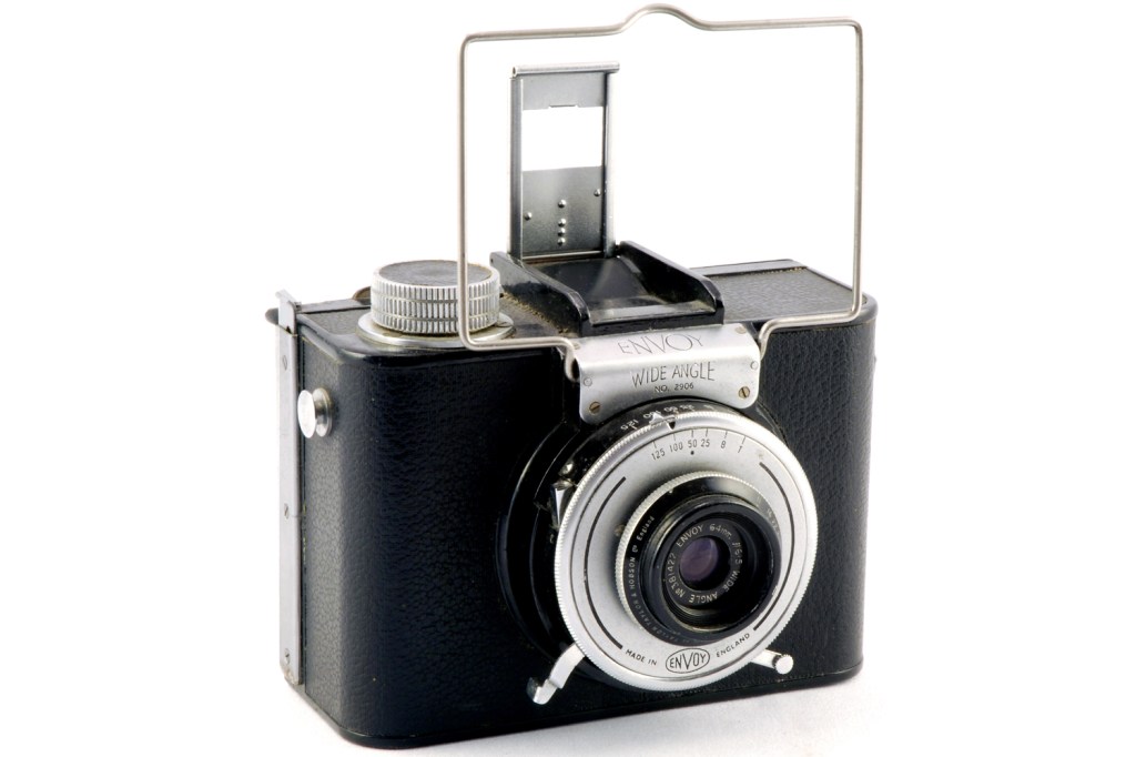 The Envoy Wide-Angle took wider-then-normal pictures on 120 roll film or cut film