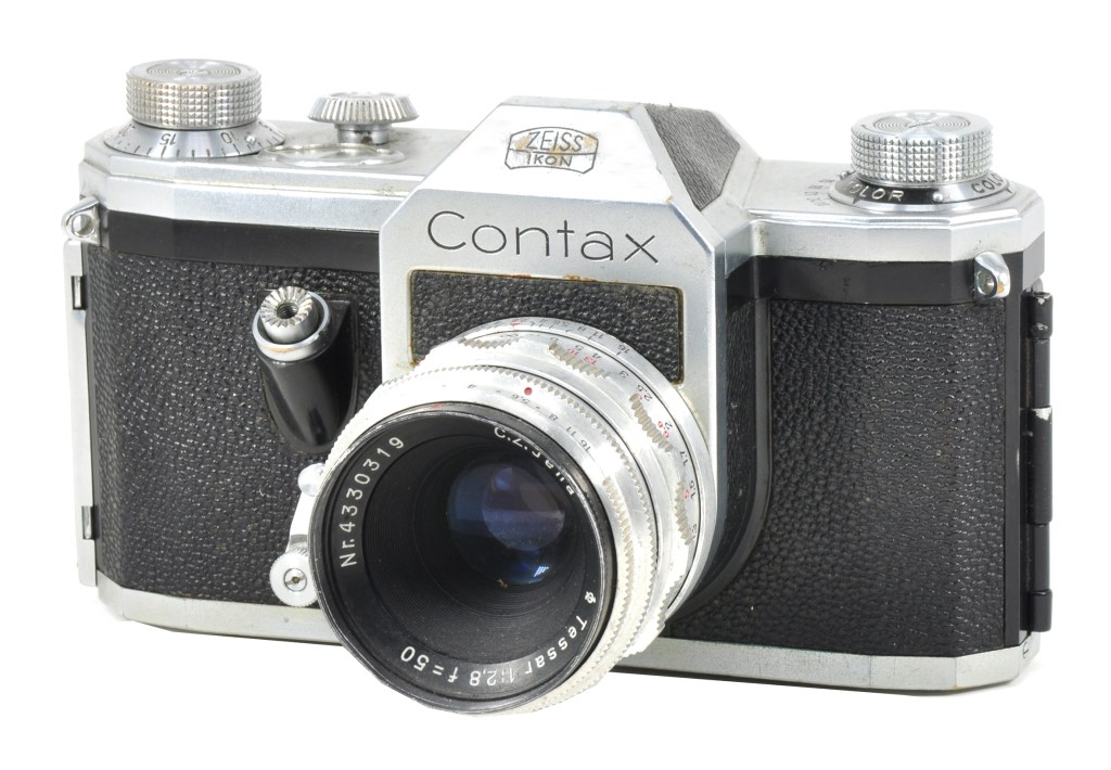 A predecessor from when the Contax name was still being used: the Contax S was the first 35mm SLR with an eye-level pentaprism viewfinder
