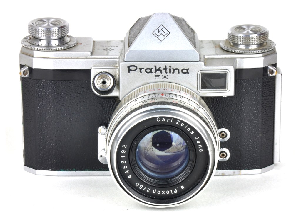 Praktina FX with eye-level pentaprism viewfinder.