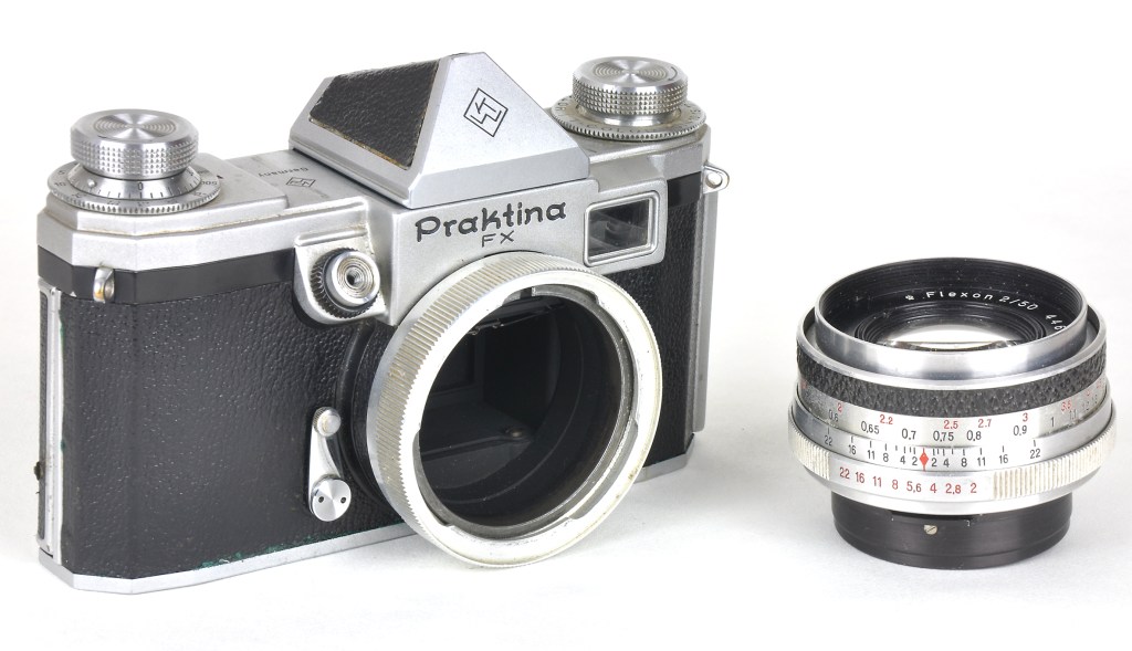 The Praktina’s unusual breach-lock lens mount.