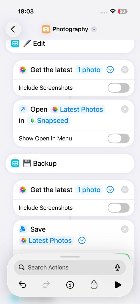 Action button shortcuts bigger picture