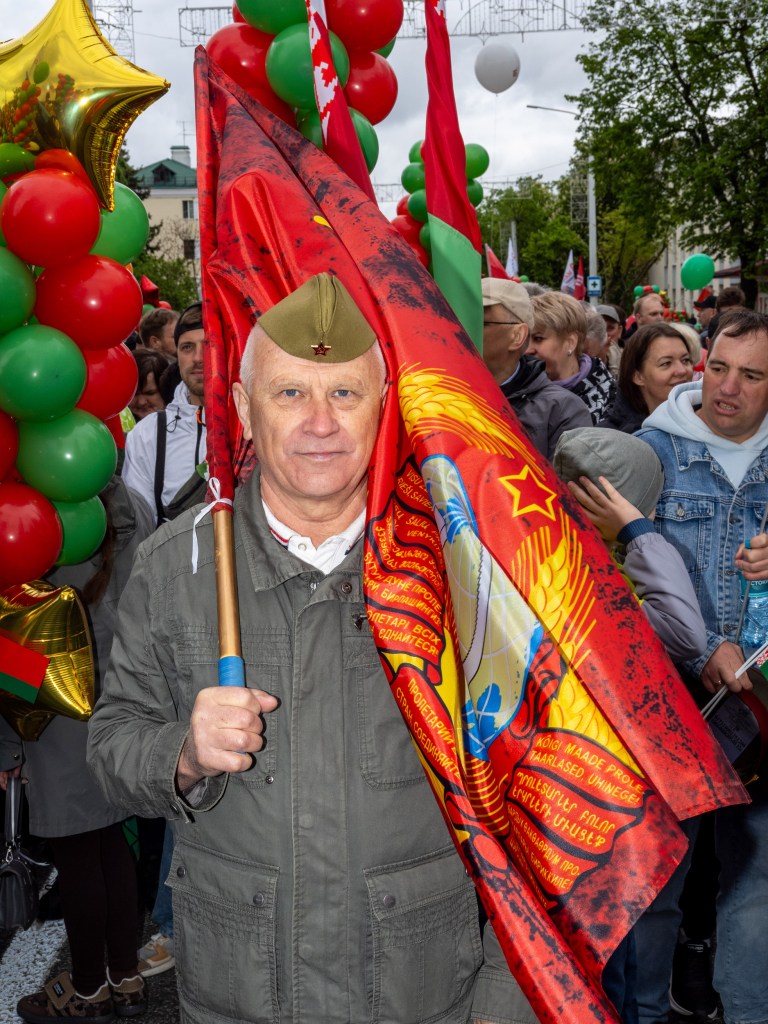BREST, BELARUS - MAY 9, 2026: During the Victory Day commemorations patriots carry portraits of relatives who had served, disappeared or died in what is still referred to here as the Great Patriotic War. Image Credit: Peter Dench