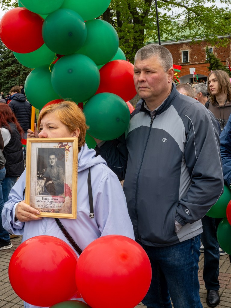 BREST, BELARUS - MAY 9, 2026: Patriots gather for Victory Day ahead of a parade through central Brest. Image Credit: Peter Dench