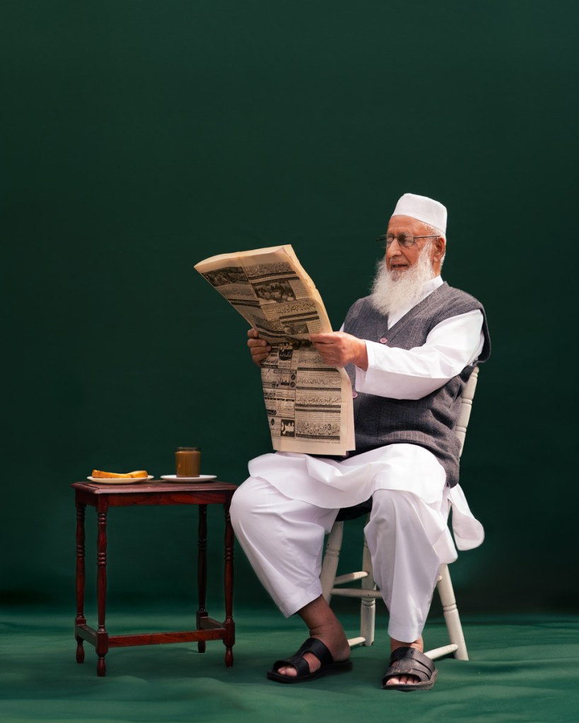 Ghulam Abbas reading a paper