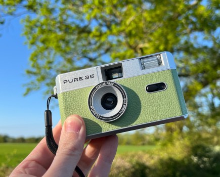 PURE35 film camera in hand