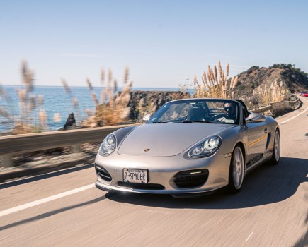 silver porsche