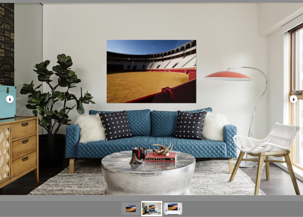 This option lets customers see how your picture might look on a wall, and gives an indication of the size of the print