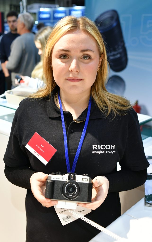 Roni from Ricoh Imaging demonstrating the Pentax 17