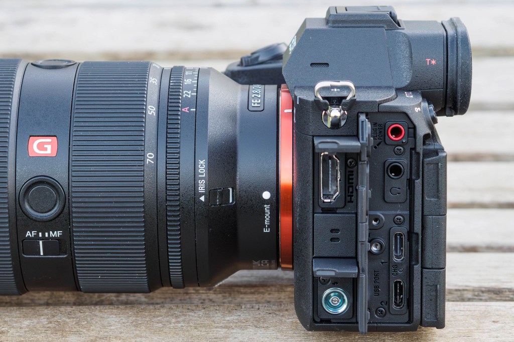 Sony Alpha A7R VI connector ports. 