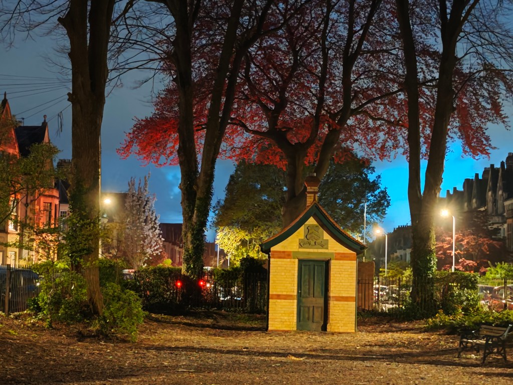 A low light image taken in a park