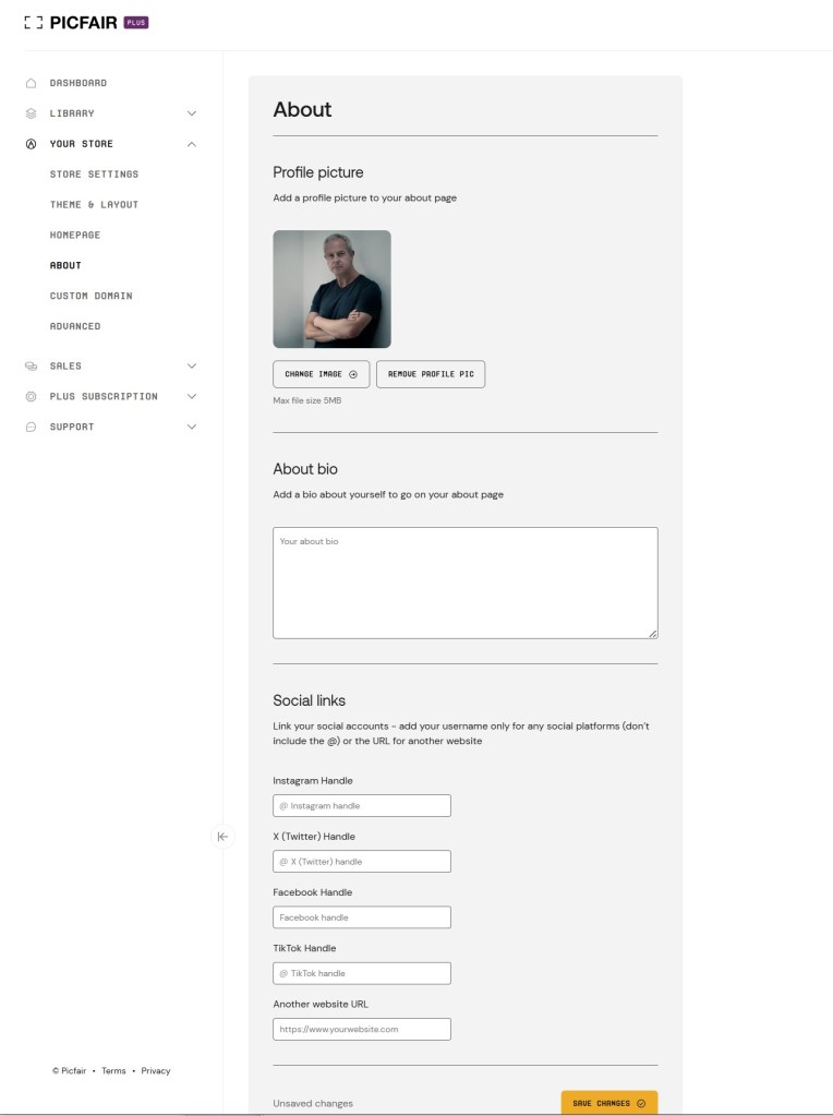 Users can add biographic details to their account to create a closer connection with customers