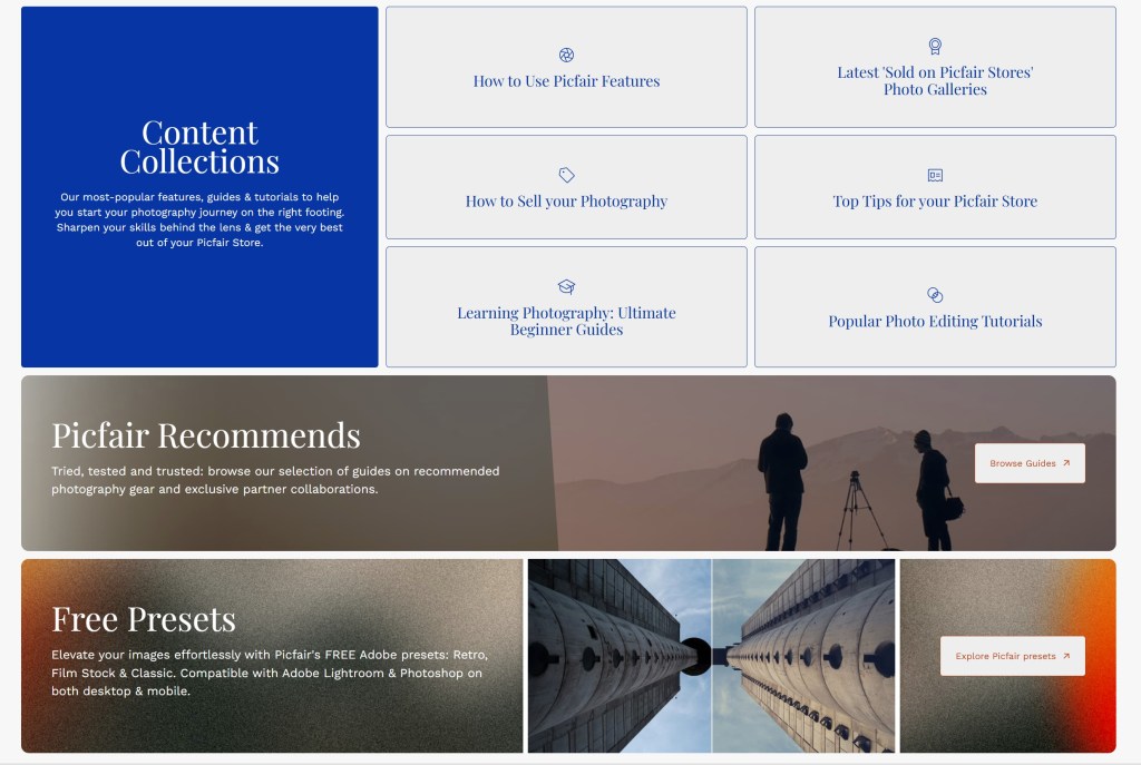 A blog area on the site offers users inspiration, as well as hints and tips for improving sales