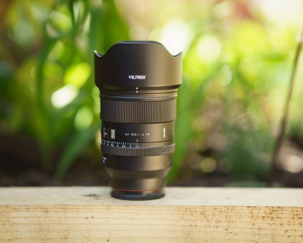 Viltrox 50mm f/1.4 Pro FE side view with focus and aperture ring