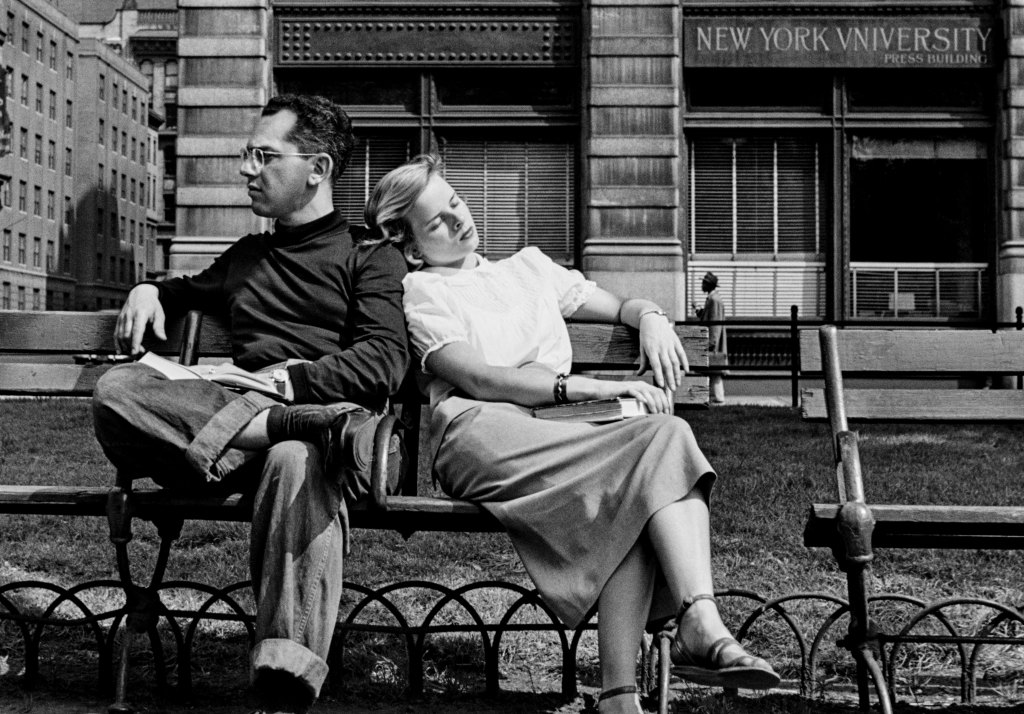 JOHN BAER The Extraordinary Ordinary: A Memoir in Photographs 1945-1954. John Baer, Couple, Washington Square Park, from JOHN BAER The Extraordinary Ordinary: A Memoir in Photographs 1945-1954.