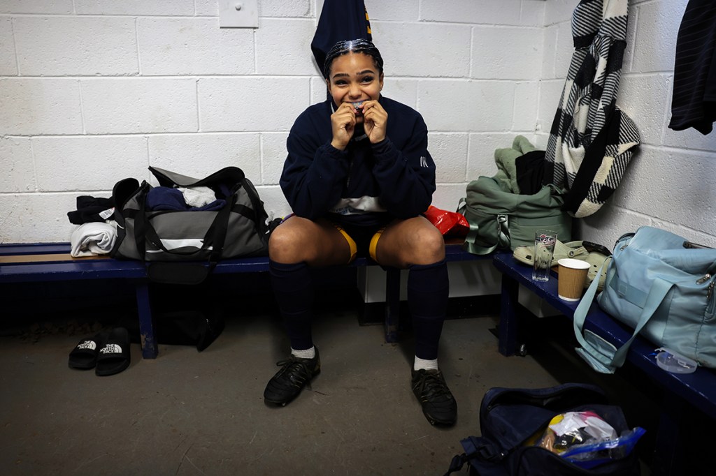rugby player in a changing room