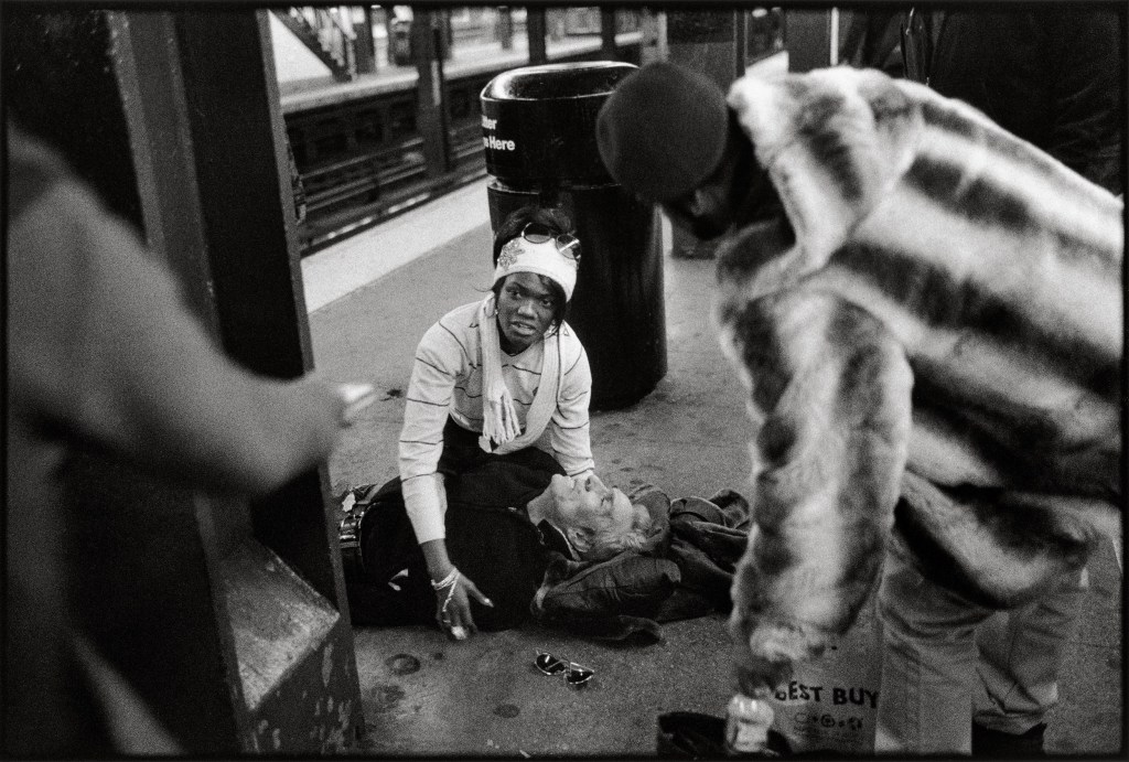 Aiding an epileptic, Church Avenue subway station, Kensington, Brooklyn, December 16, 2015. Image Credit: William Meyers