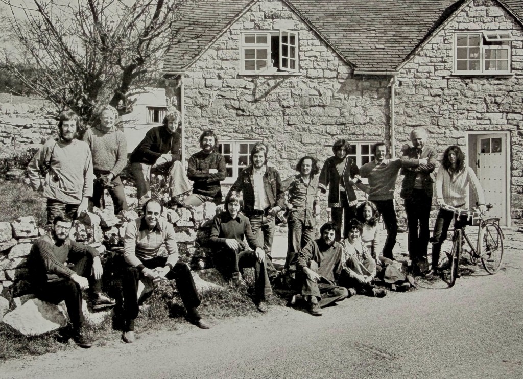 monochrome photo of a group of people