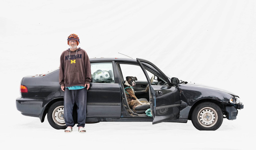 Carl, musician, lives in a car | Honda 
Tom, retired construction worker, lives in a car | Dodge 
Santa Monica, California, USA