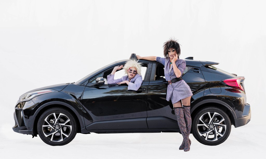 Sasha and Brett, drag queens | Toyota 
Santa Monica, California, USA