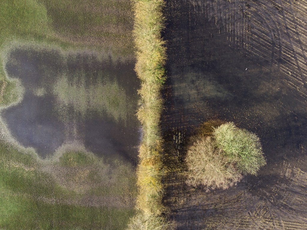 aerial photo of a field