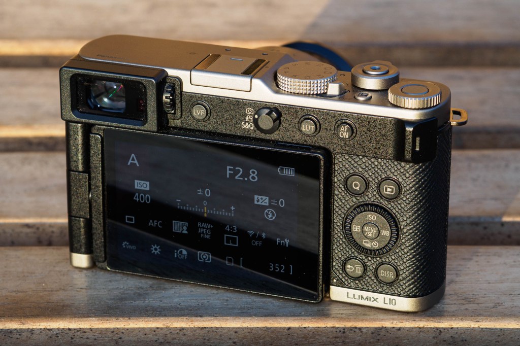 Panasonic Lumix L10 top and rear controls 

