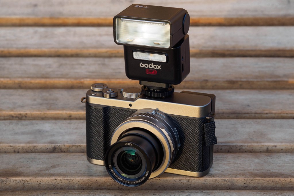 Panasonic Lumix L10 with Godox iT32 flash. Image credit: Andy Westlake
