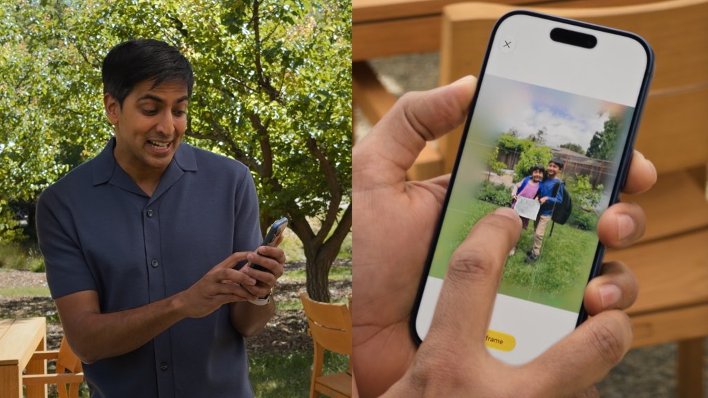Demo of spatial reframing. Image: Apple