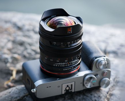 Brightin Star 14mm F2.8 lens mounted on camera