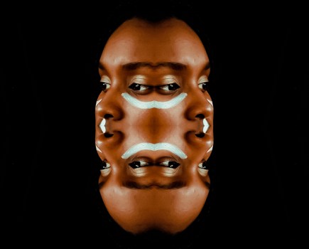 “LESPRI” meaning “The Spirit” in Guadeloupean Creole is the reconstruction of self after prolonged ruptures, this self-portrait represents the belief that inner transformation is ancestral.