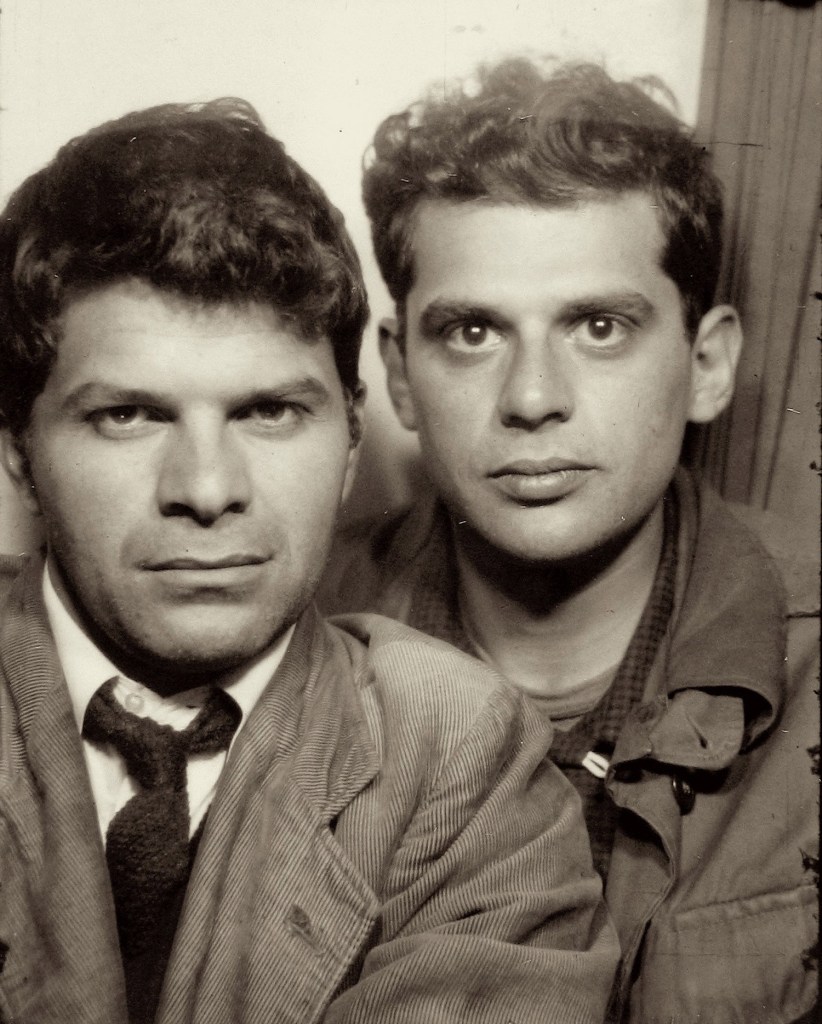 Allen Ginsberg, Greg Corso and Allen Ginsberg, c.1955. 
Gelatin silver print; printed c.1955 .2 X 1 1/2 in.
© Allen Ginsberg Trust, Courtesy of Howard Greenberg Gallery, New York