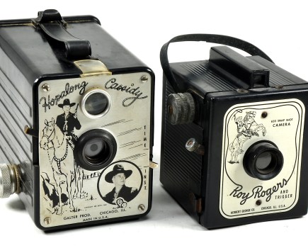 Made in Chicago: the Hopalong Cassidy and Roy Rogers cowboy cameras. Image credit: John Wade