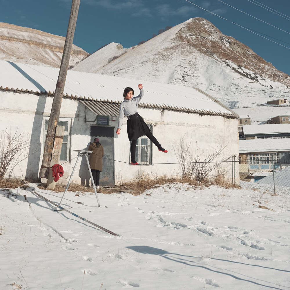 The village of Tsovkra is known for its tightrope-walking tradition. A schoolgirl 
during a break between lessons, January 2025. From the series “Preserving Nature as 
Preserving Ourselves”
© Damir Faizulin/LOBA 2026