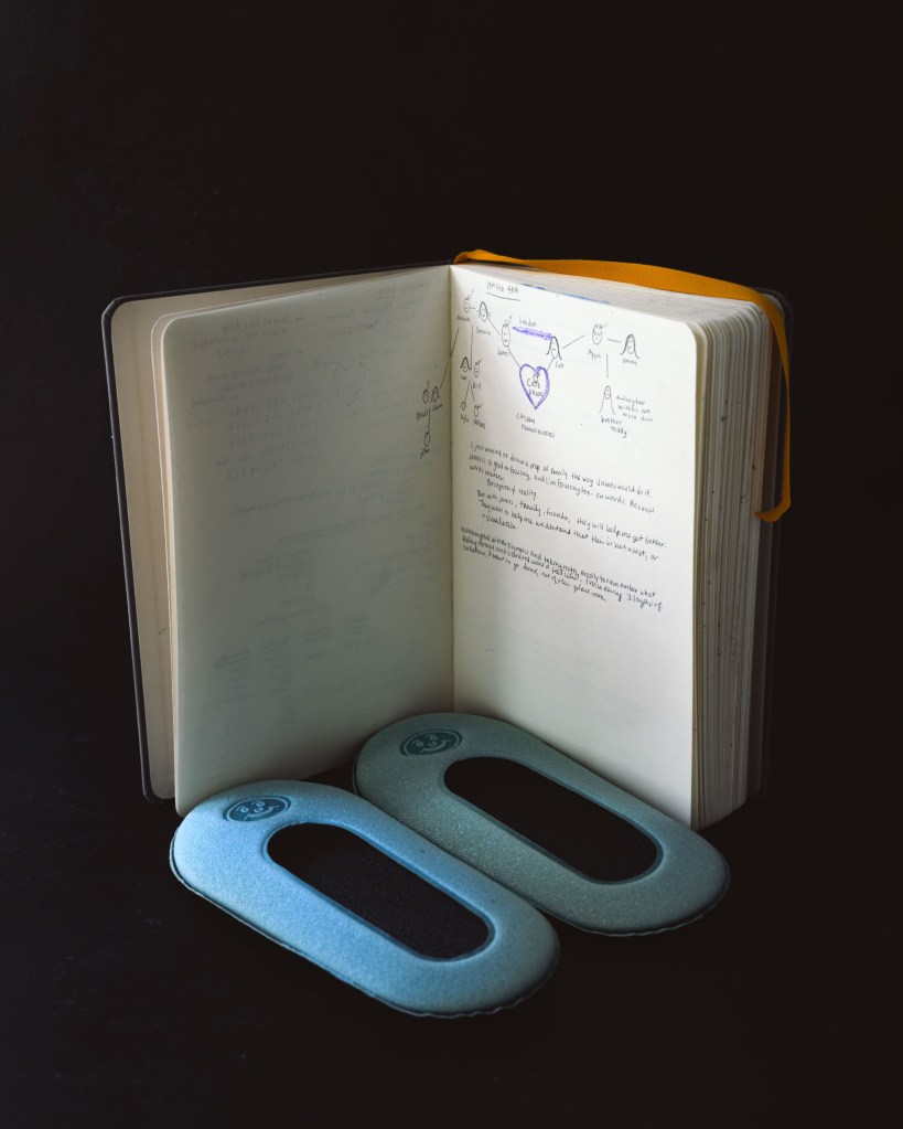 A still life of a notebook