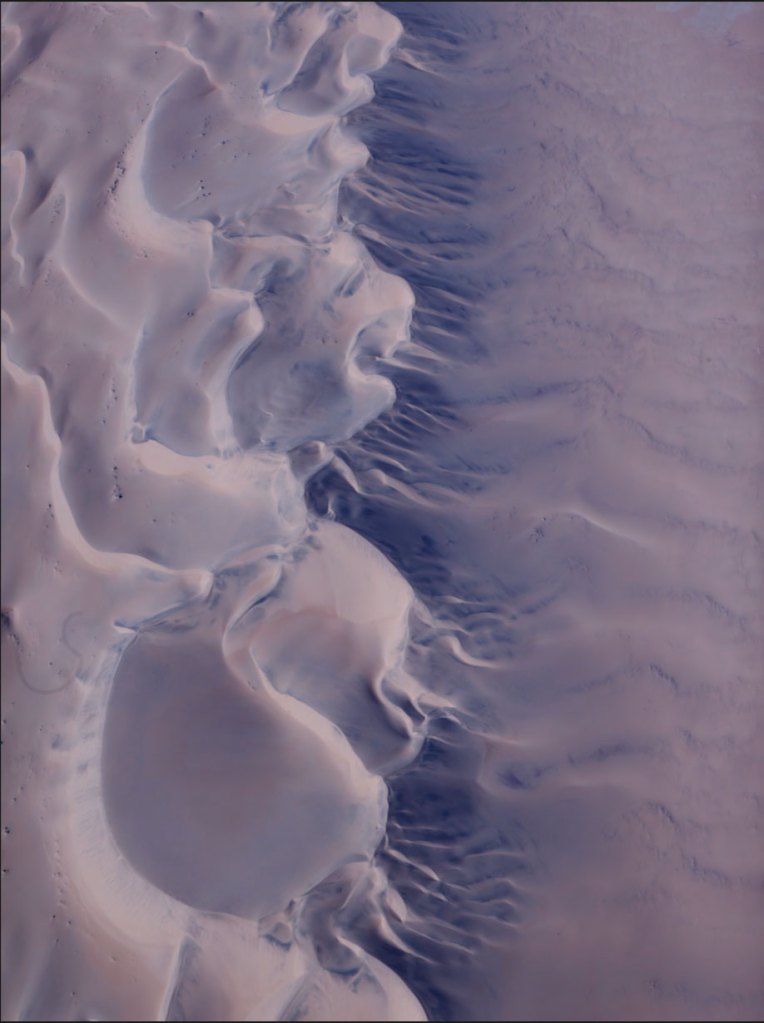 Aerial photo of sand dunes