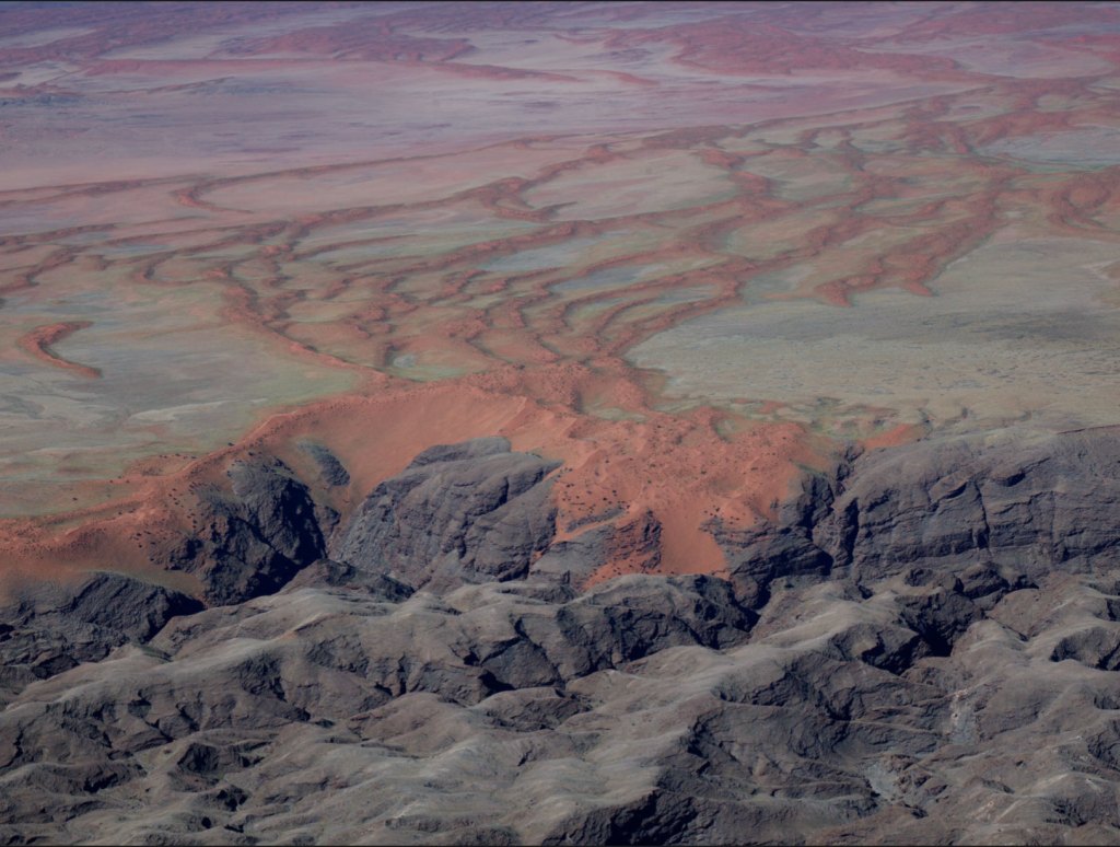 Aerial photo of a mountain and river