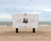 Polaroid campaign summer 2026. Billboard on a beach