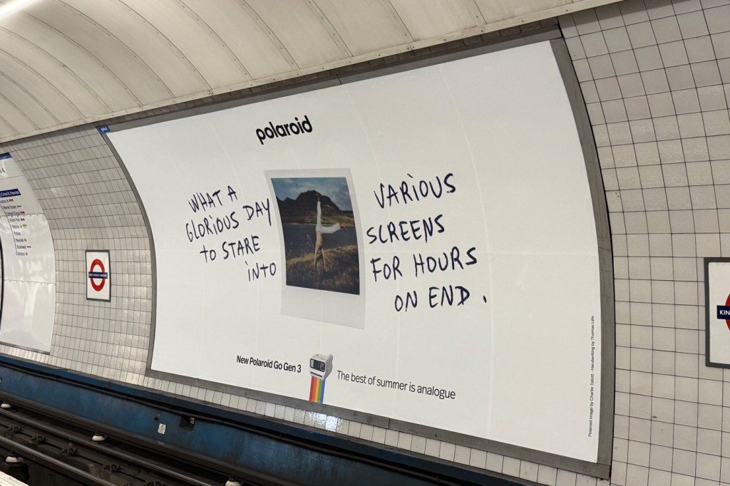 Polaroid summer 2026 advert on the London Underground