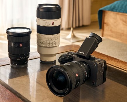 Sony FX5 with tilting viewfinder attached.