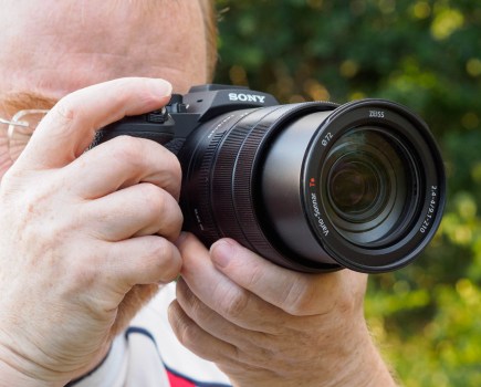 Sony RX10 V in use.
