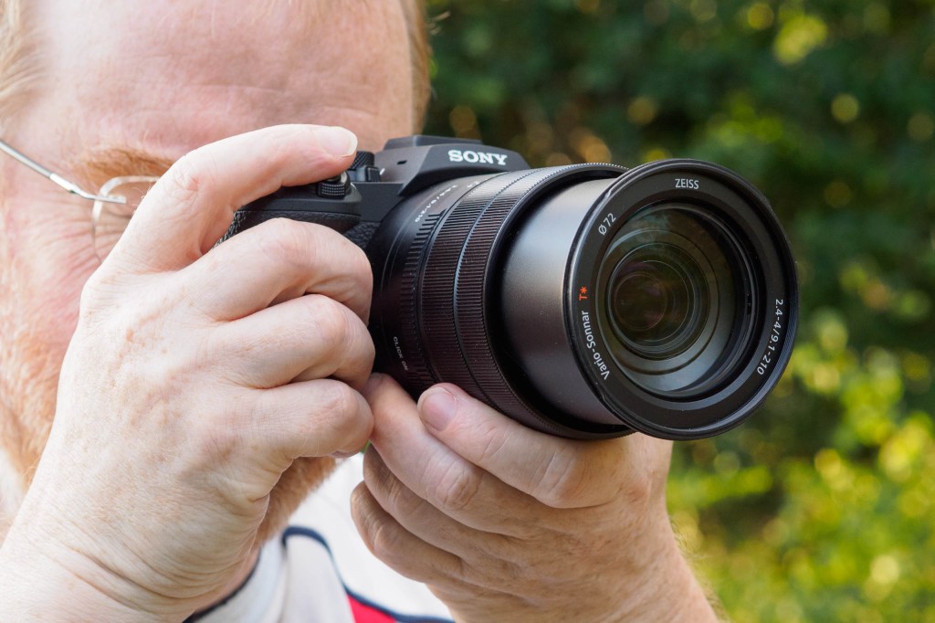 Sony RX10 V in use.