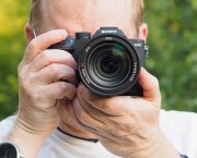 Sony RX10 V in use.