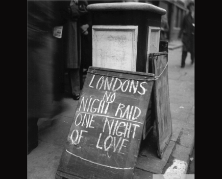 london's one night of love sign during the blitz