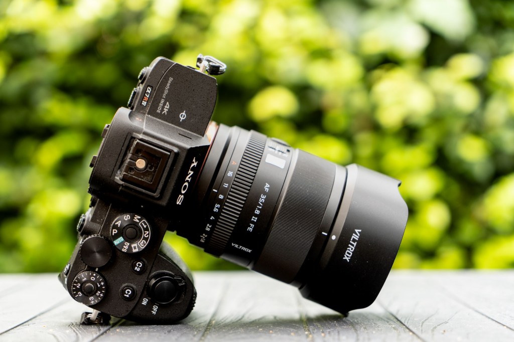 Viltrox AF 35mm F1.8 EVO II mounted on a Sony A7R V