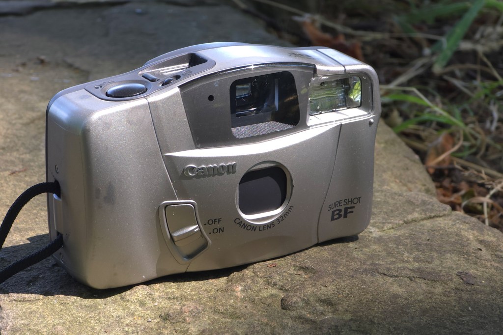 The Canon Sure Shot BF. BF stands for big finder. This faulty camera was purchased for roughly £6 including postage. Photo JW